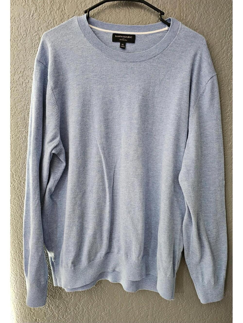 Men's Banana Republic Pullover ECO Sweater Size X Large Blue Long Sleeve Crew XL